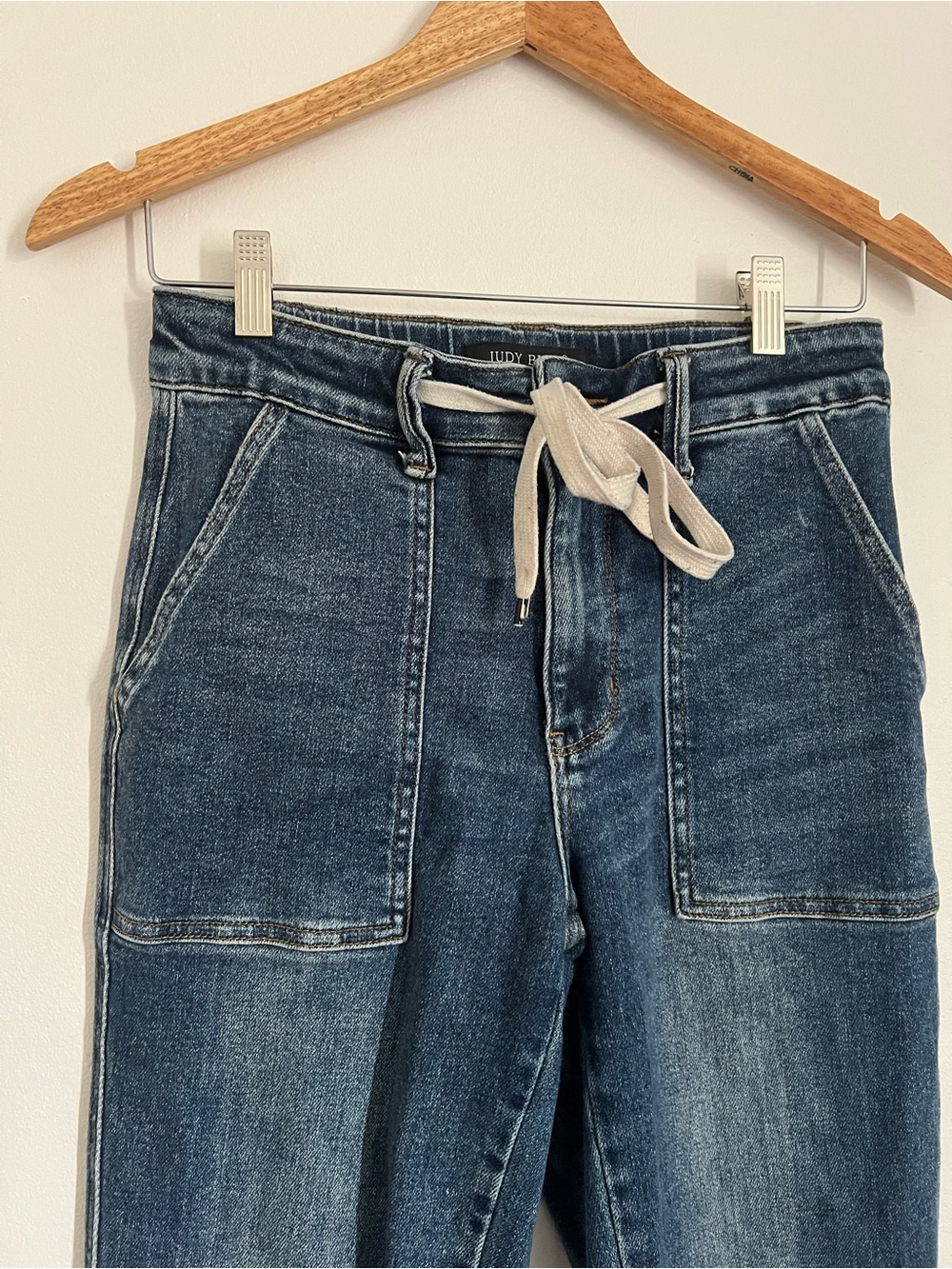 Judy Blue Denim Joggers Size 3/26 Drawstring Relaxed Jeans - Picture 3 of 6